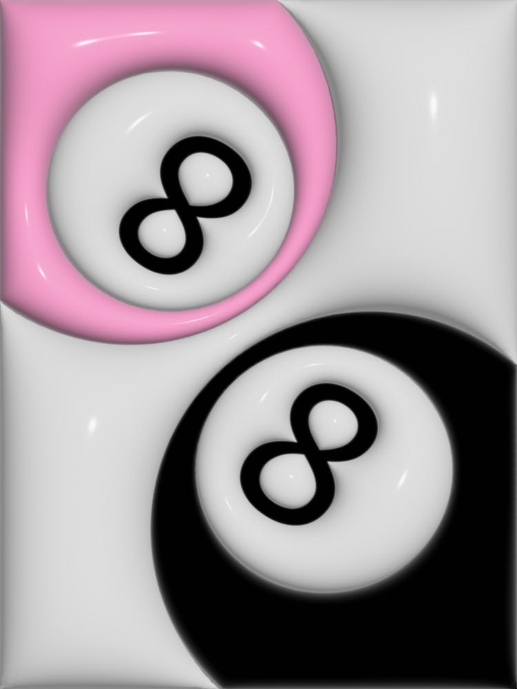 8 ball pink and black