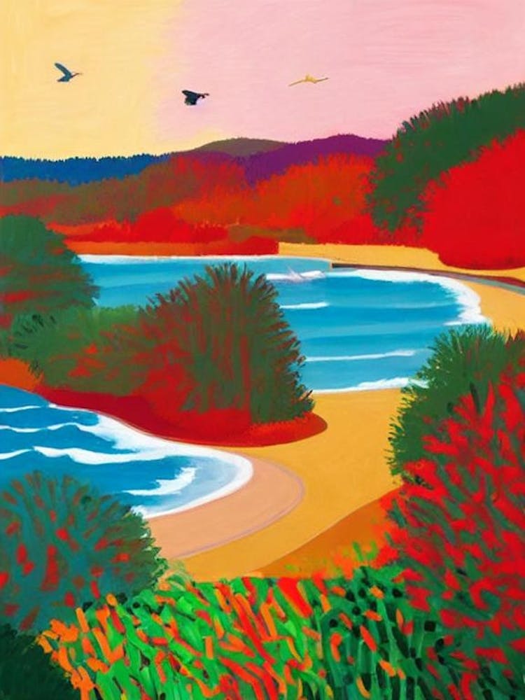 Boomerang Beach, Australia Hockney Style