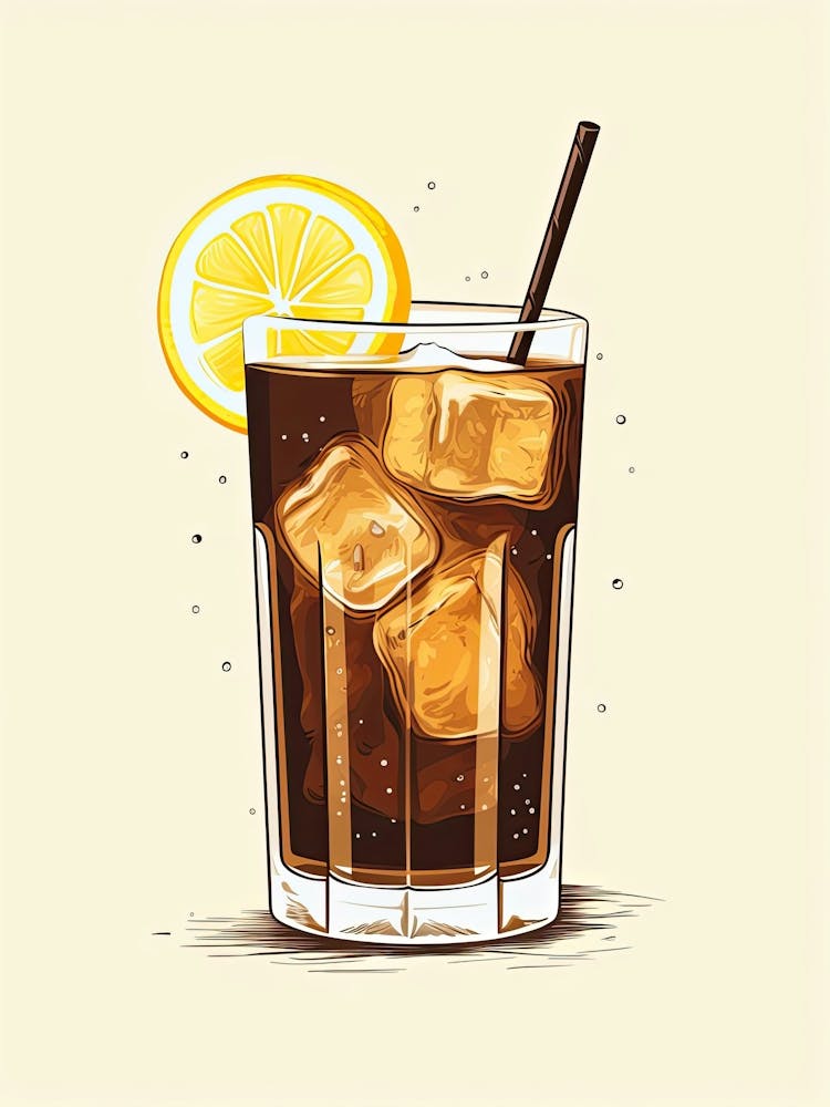 Illustration Long Island Iced Tea Floral Infusion Cocktail 3
