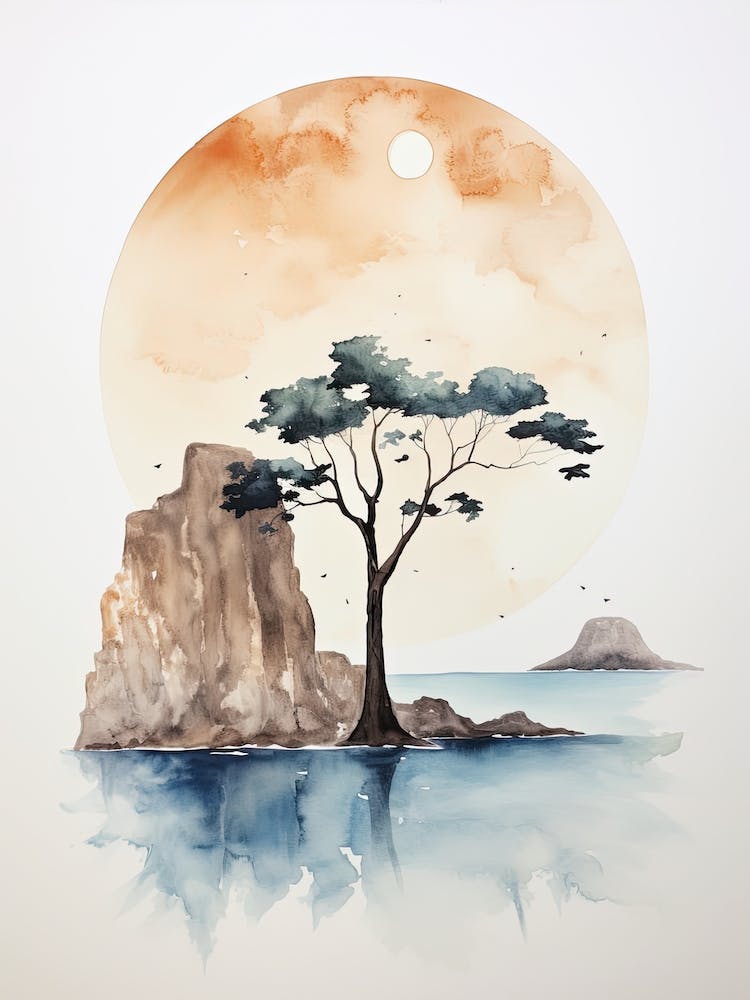 Watercolour Of Navagio Beach (Shipwreck Beach)   Zakynthos Greece 1