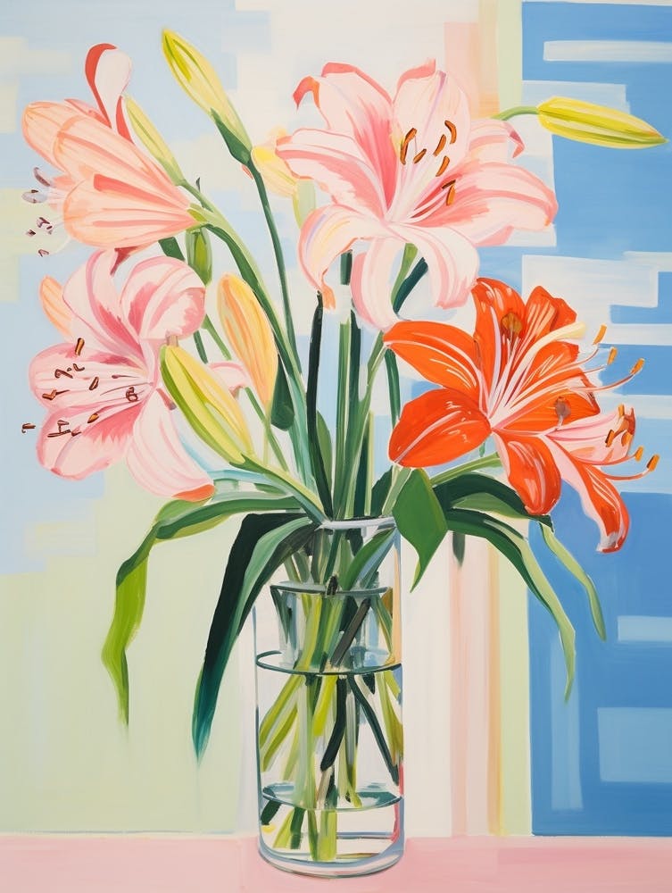 A Vase With Amaryllis, Flower Bouquet 2