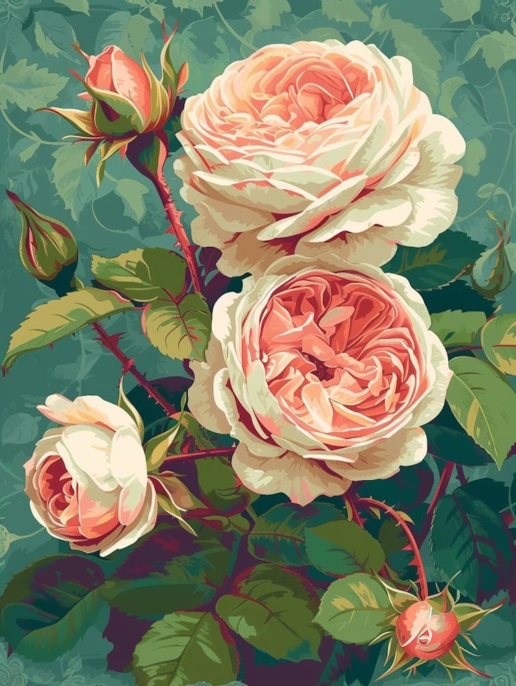 English Roses Painting Entwined 4