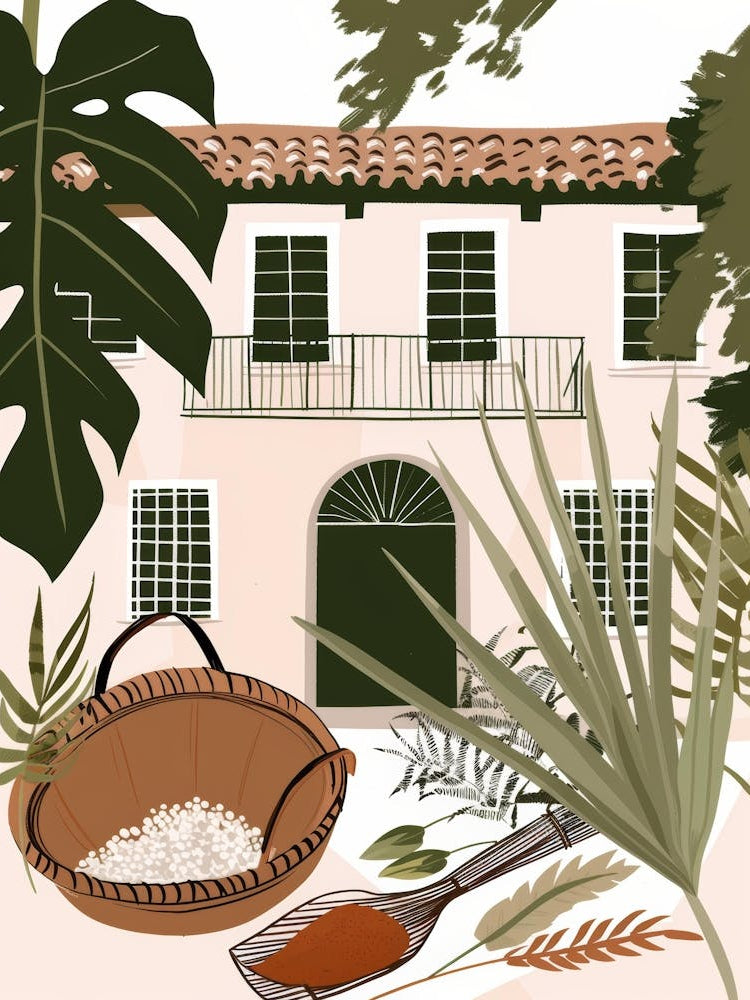 Illustration Of A House And Garden