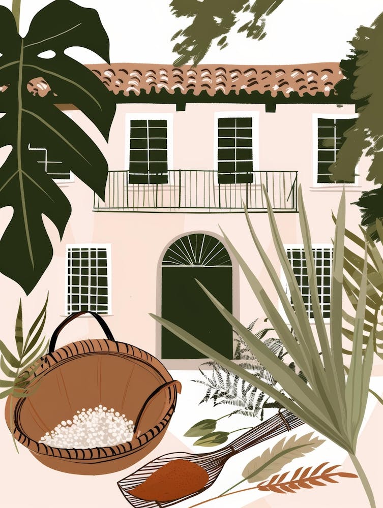 Illustration Of A House And Garden