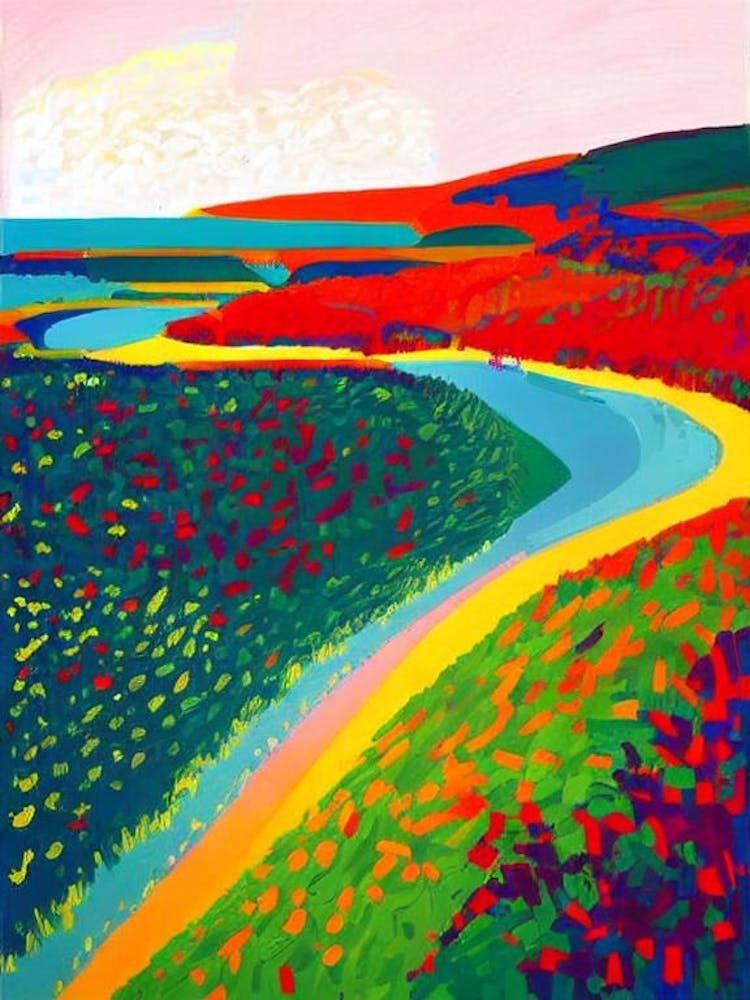 Croyde Bay Beach, Devon Hockney Style