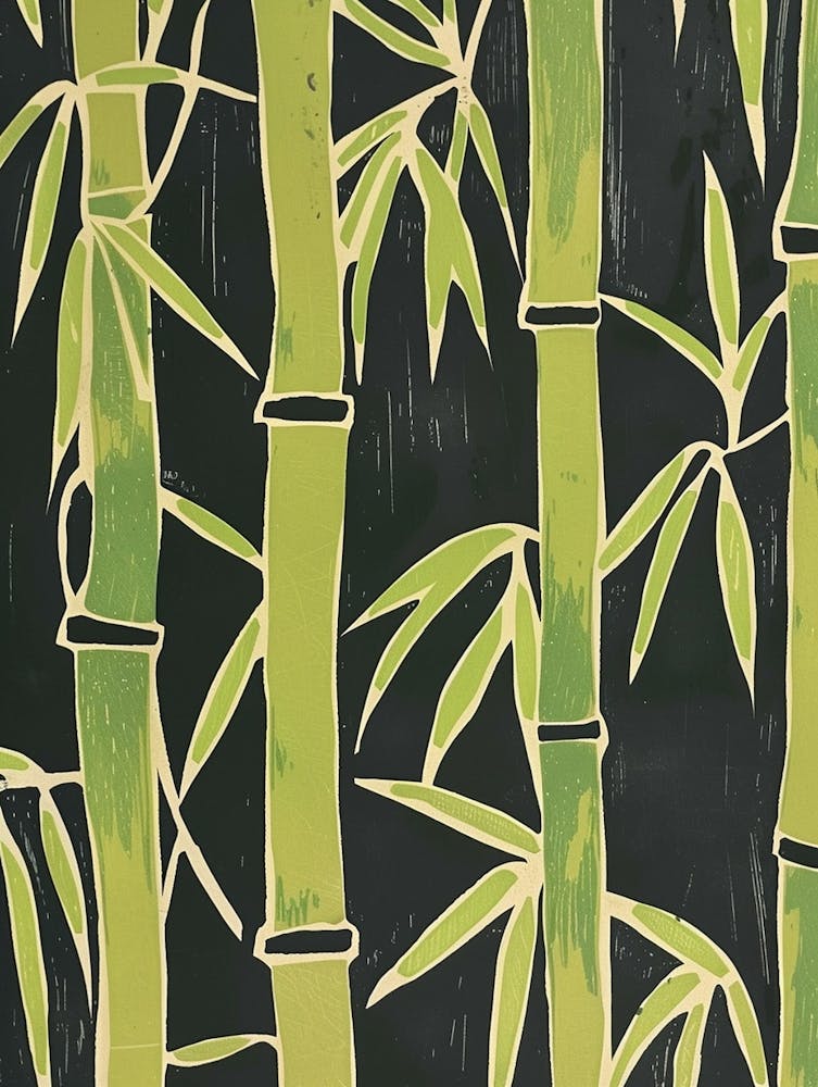 Bamboo Minimalist Block Print 3