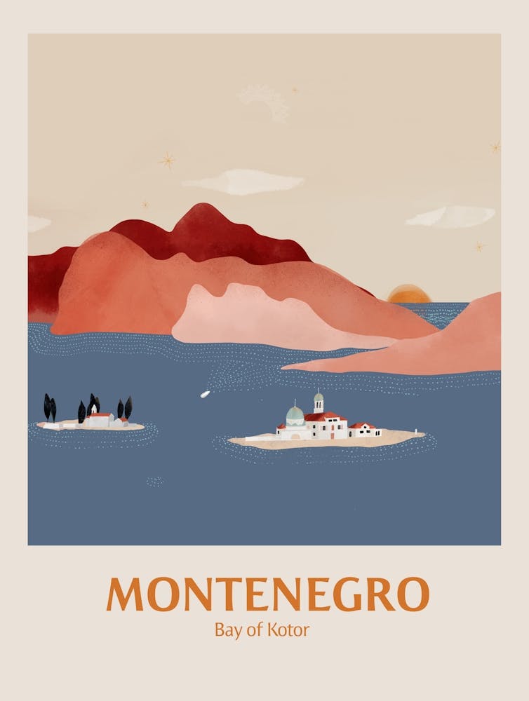 Montenegro and the view of the Bay of Kotor
