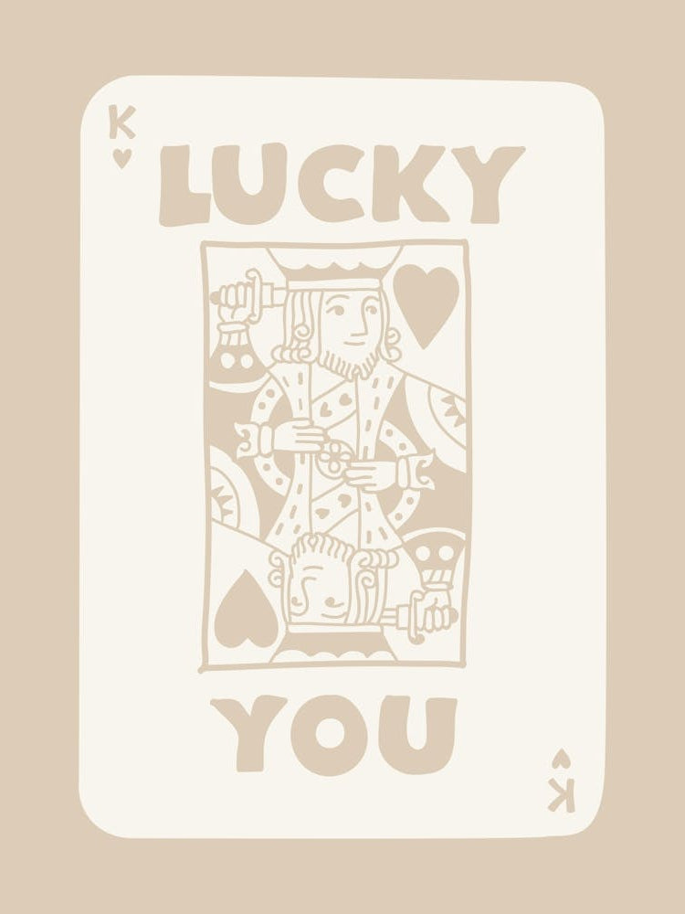 Lucky You King Playing Card Beige
