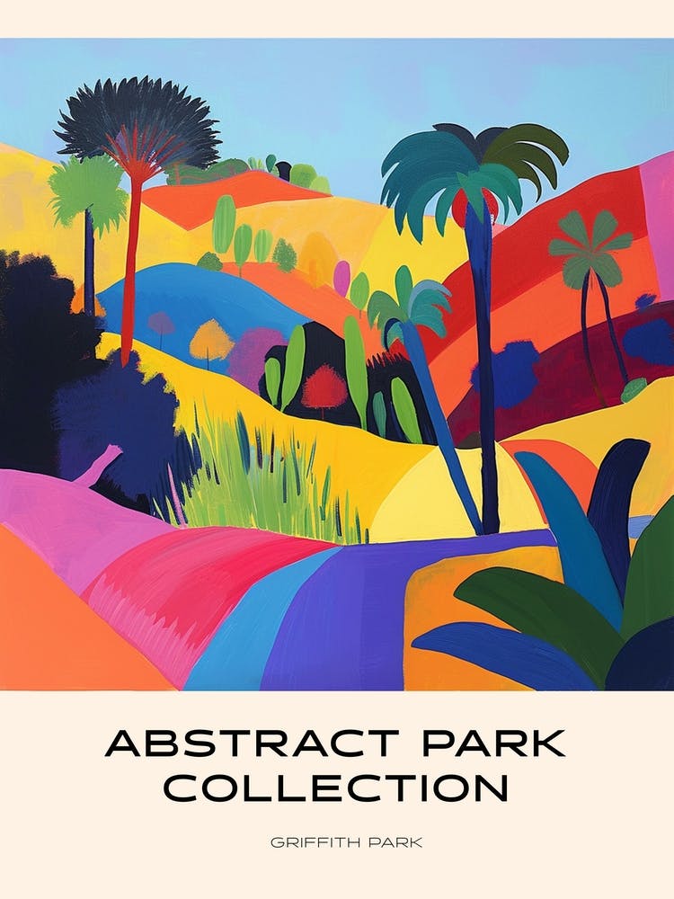 Abstract Park Collection Poster Griffith Park Los Angeles