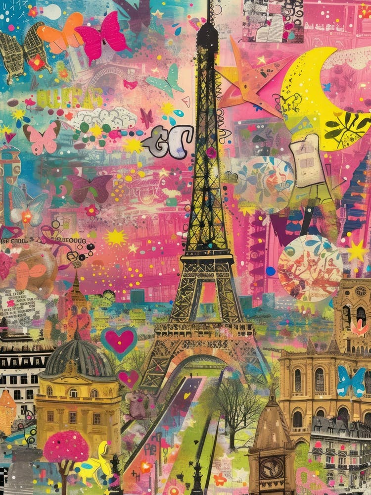 Paris   Retro Collage Style 1