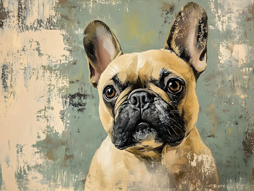Minimal Frenchie With Green Background 3