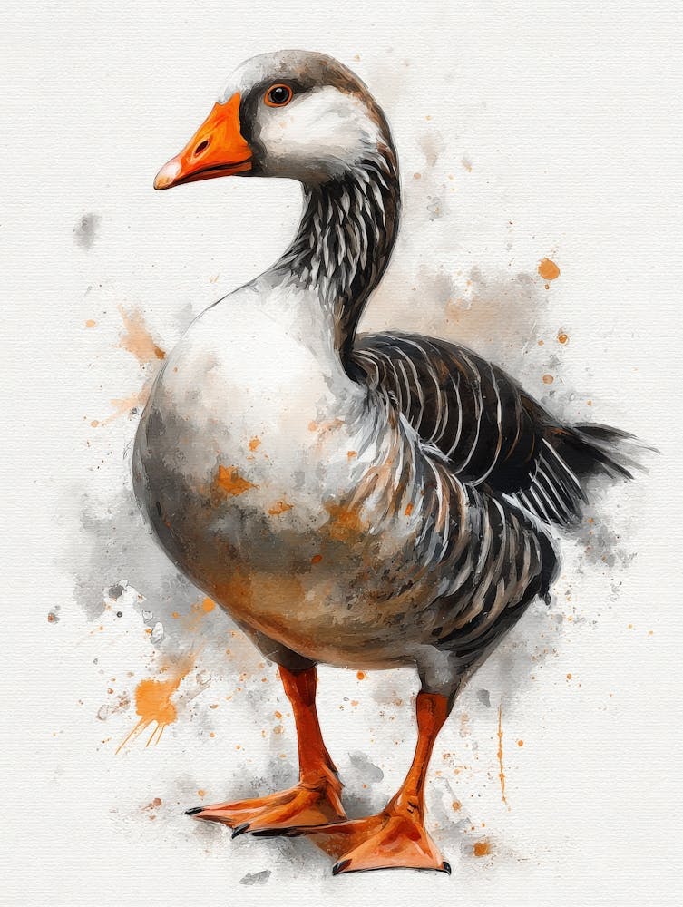 Aihrgdesign Isolated Watercolor Painting Of Birds Goose With 13