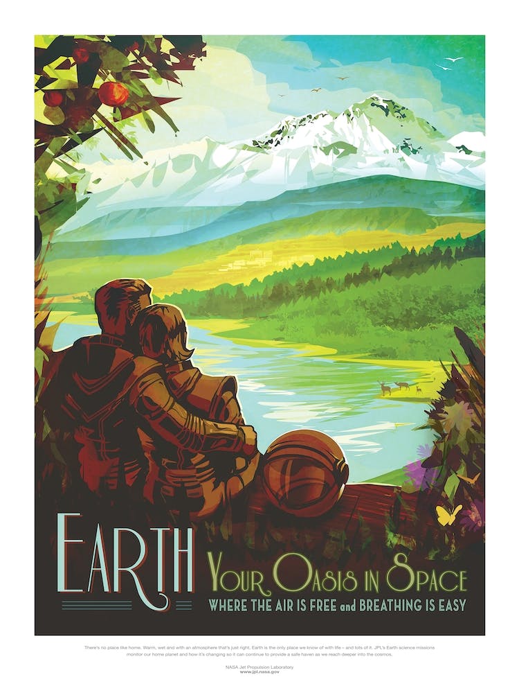 Visit Earth - Voyage Spatial - Affiche NASA