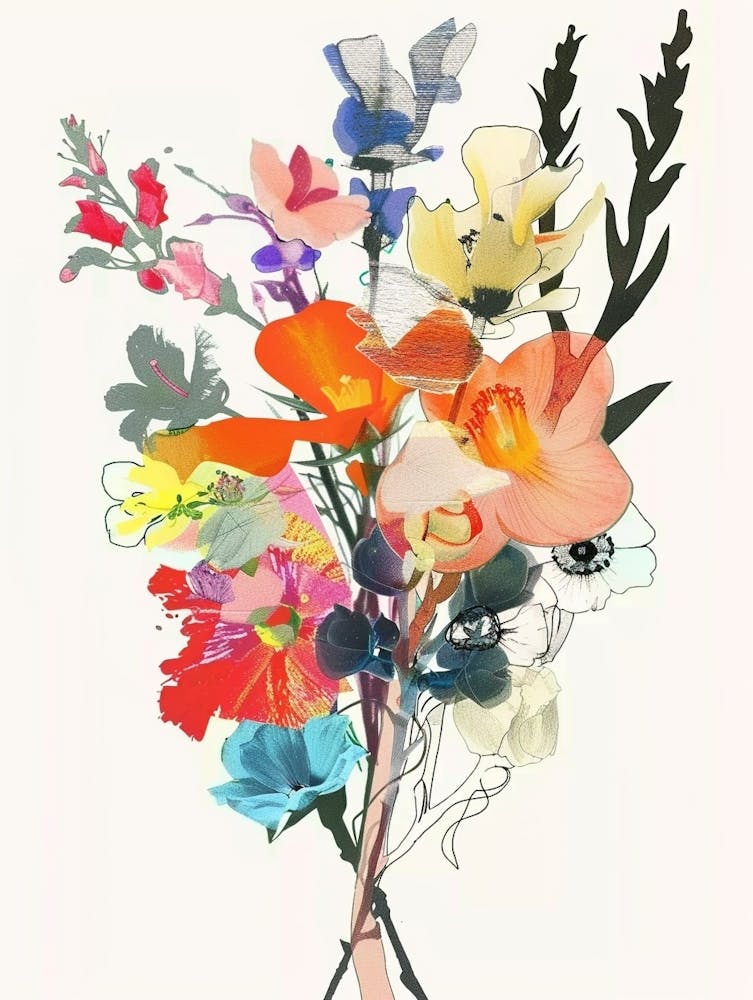 Snapdragon 1 Collage Flower Bouquet