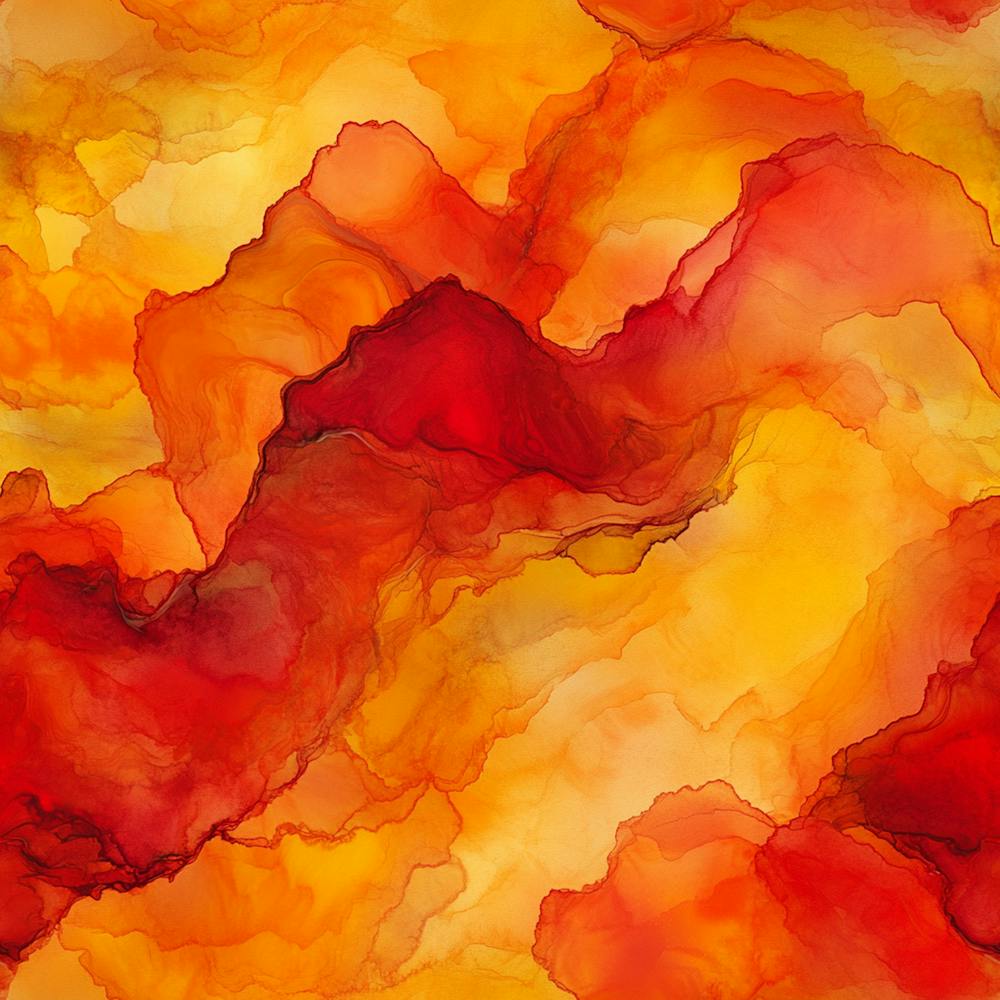 Flowing Orange Fall Alcohol Ink 1
