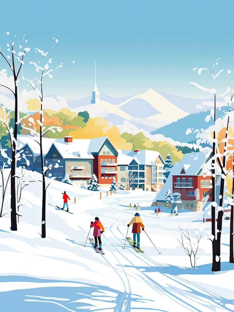 Stowe Mountain Resort   Vermont Usa, Ski Resort Illustration 1