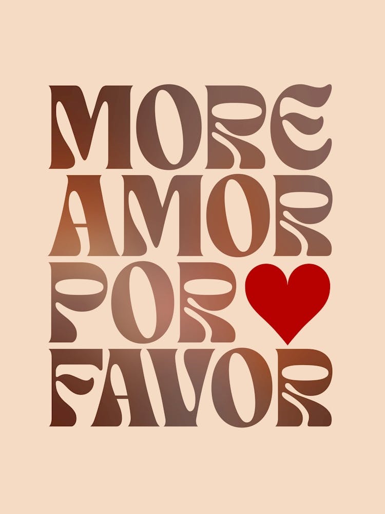 More Amor Please Police Rétro et Cœur
