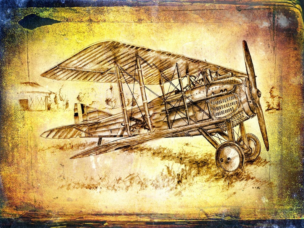 Airplane Art Illustration In A Painting Style 02