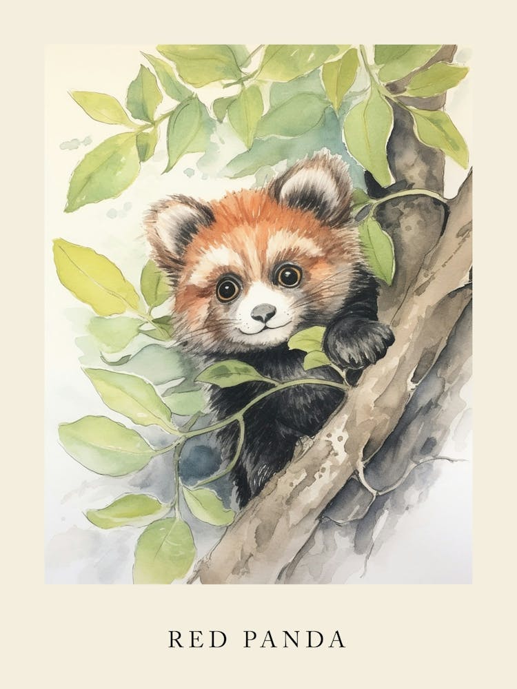 Beatrix Potter Inspired  Animal Watercolour Red Panda 5