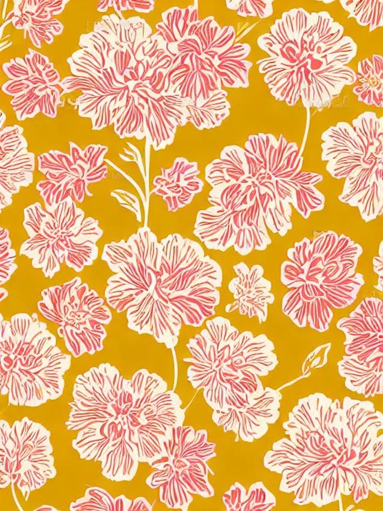 Carnation Floral Print Warm Tones1 Flower