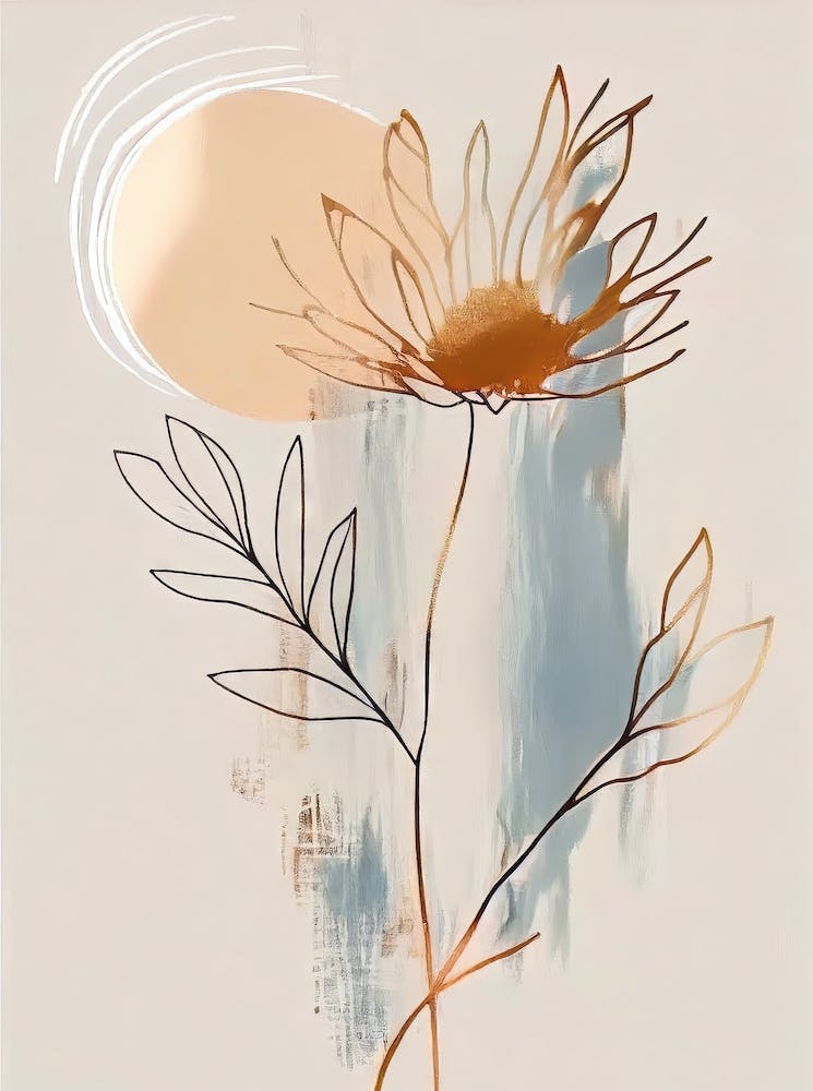 Delicate Flower - Abstract Minimal Boho Beach