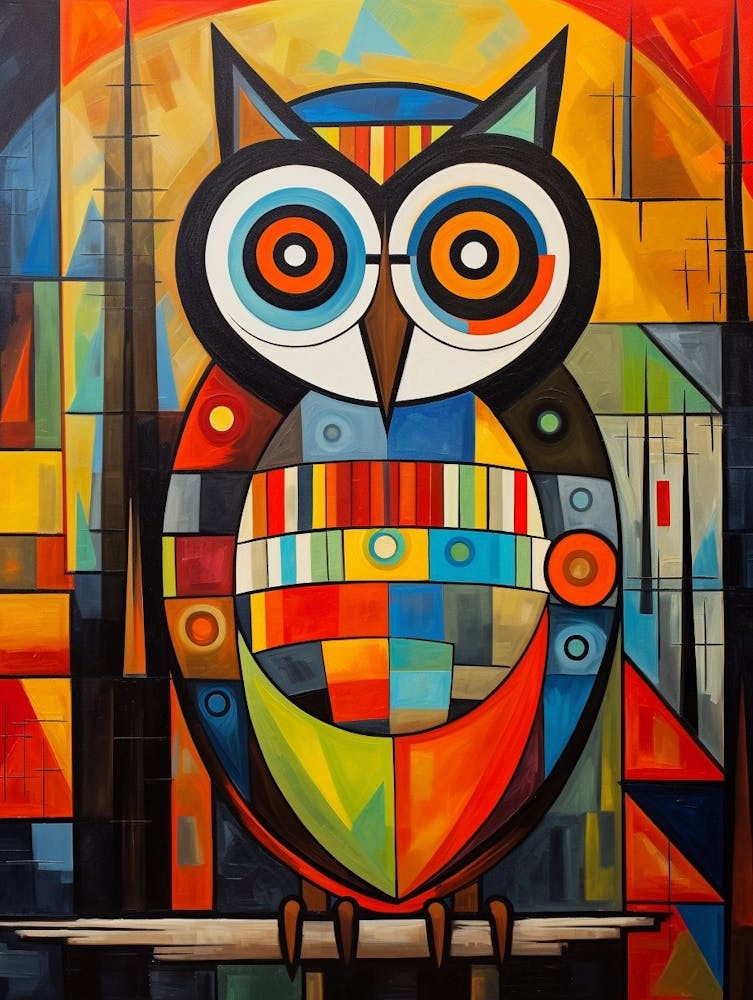 Owl Abstract Pop Art 8