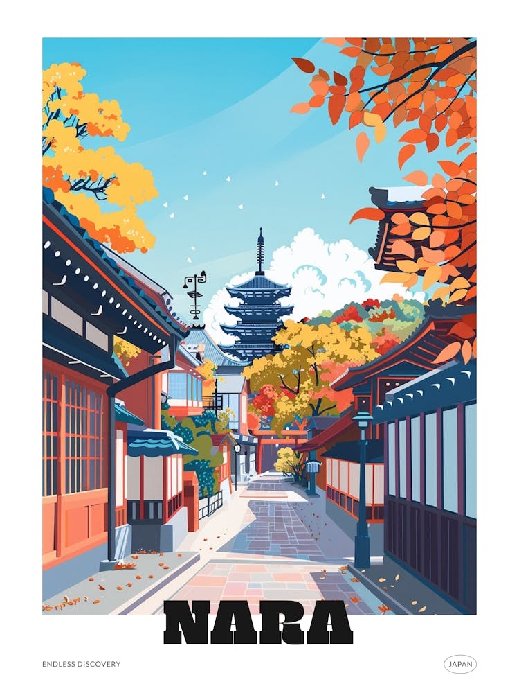 Nara Japan 1 Colourful Travel Poster