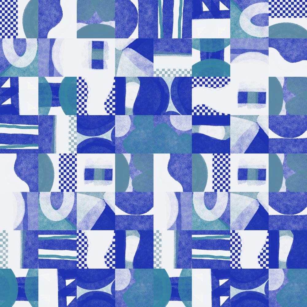 Mid-Century Gittermuster sechs Quadrate