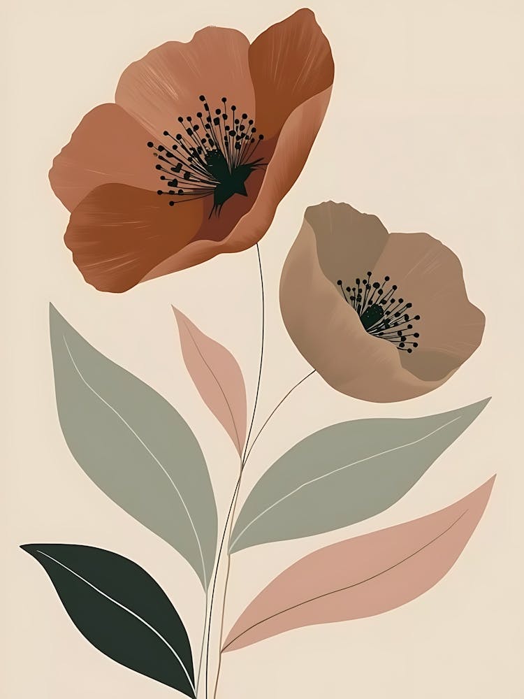 Soft Neutral Floral Whispers