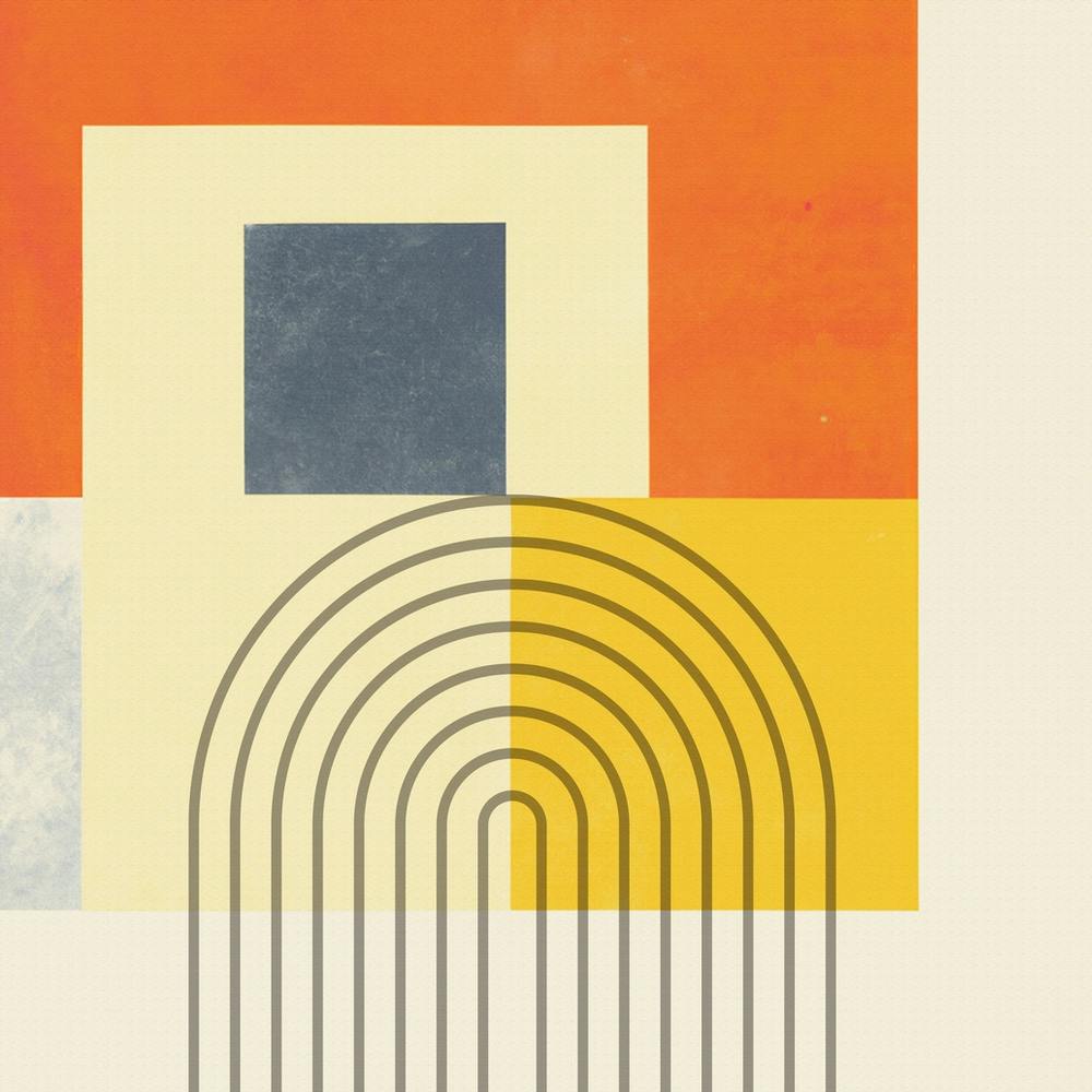 Rainbows And Squares Modern Abstract Orange Yellow