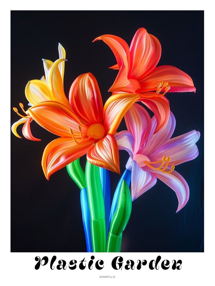 Bright Inflatable Flowers Poster Amaryllis 4