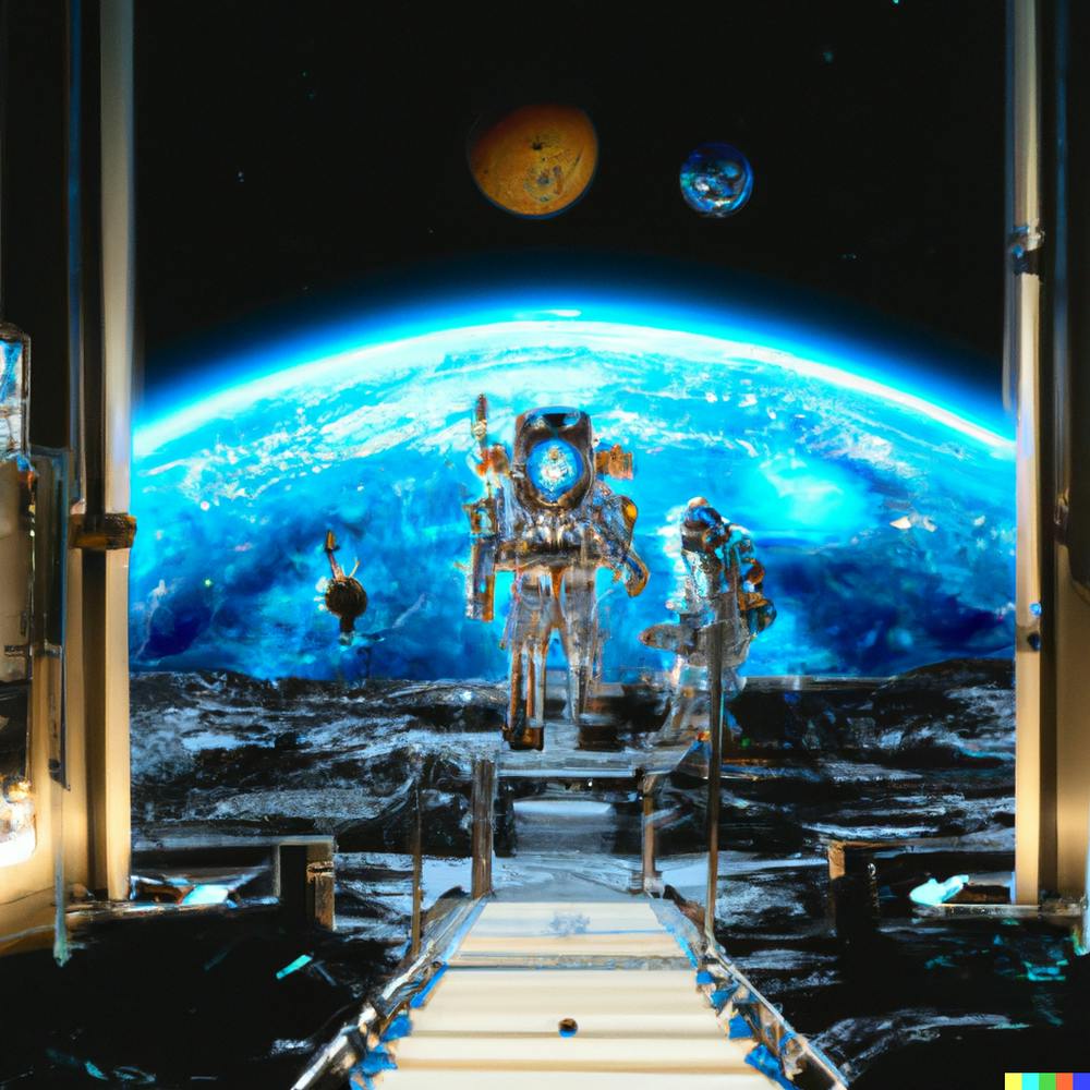 Space Station with view of Earth