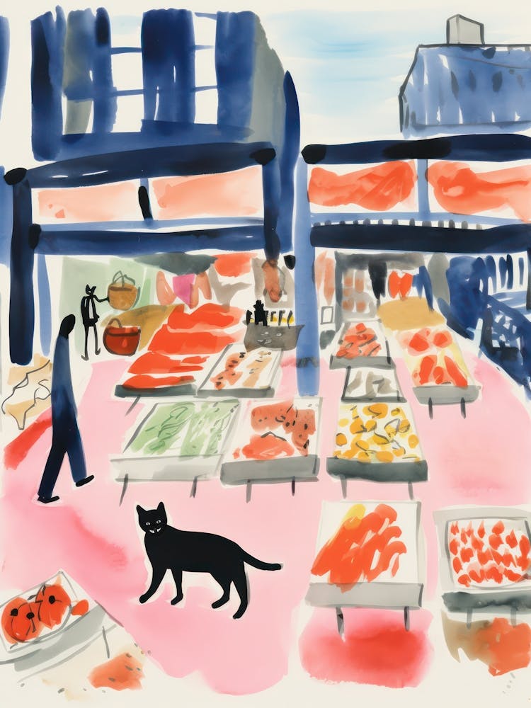 The Food Market In New York 4 Illustration