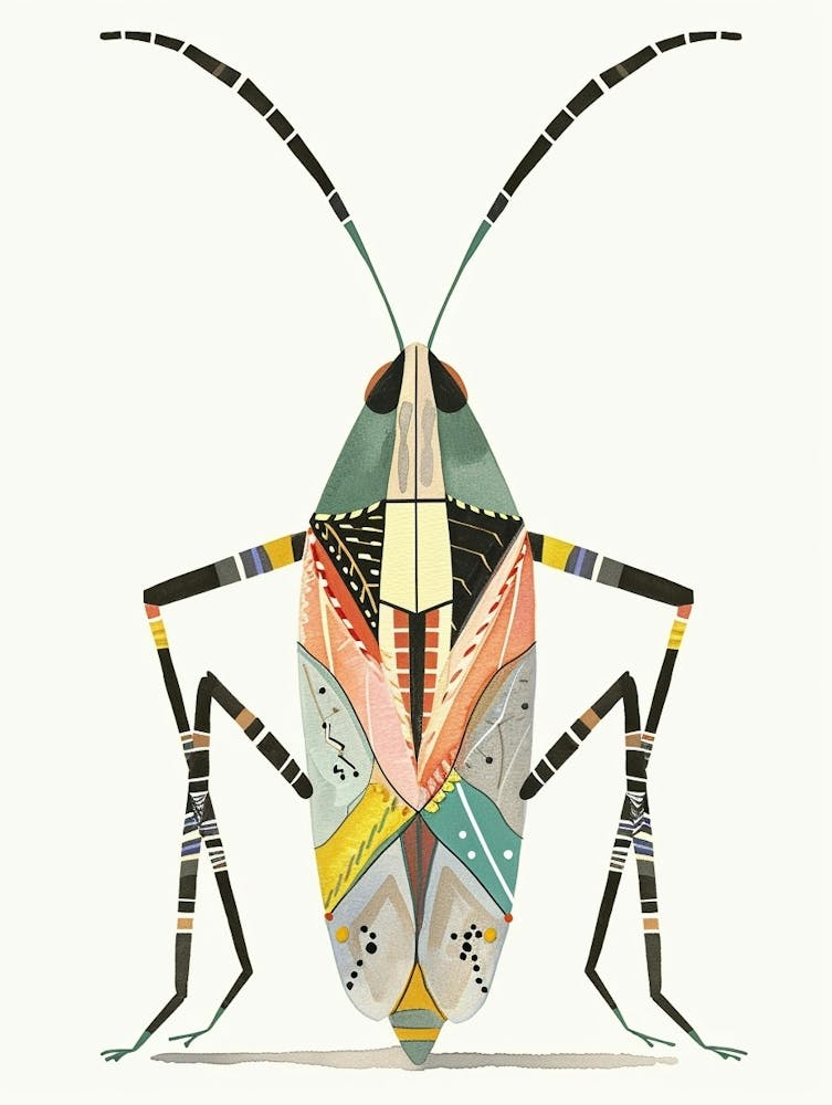 Colourful Insect Illustration Katydid 16