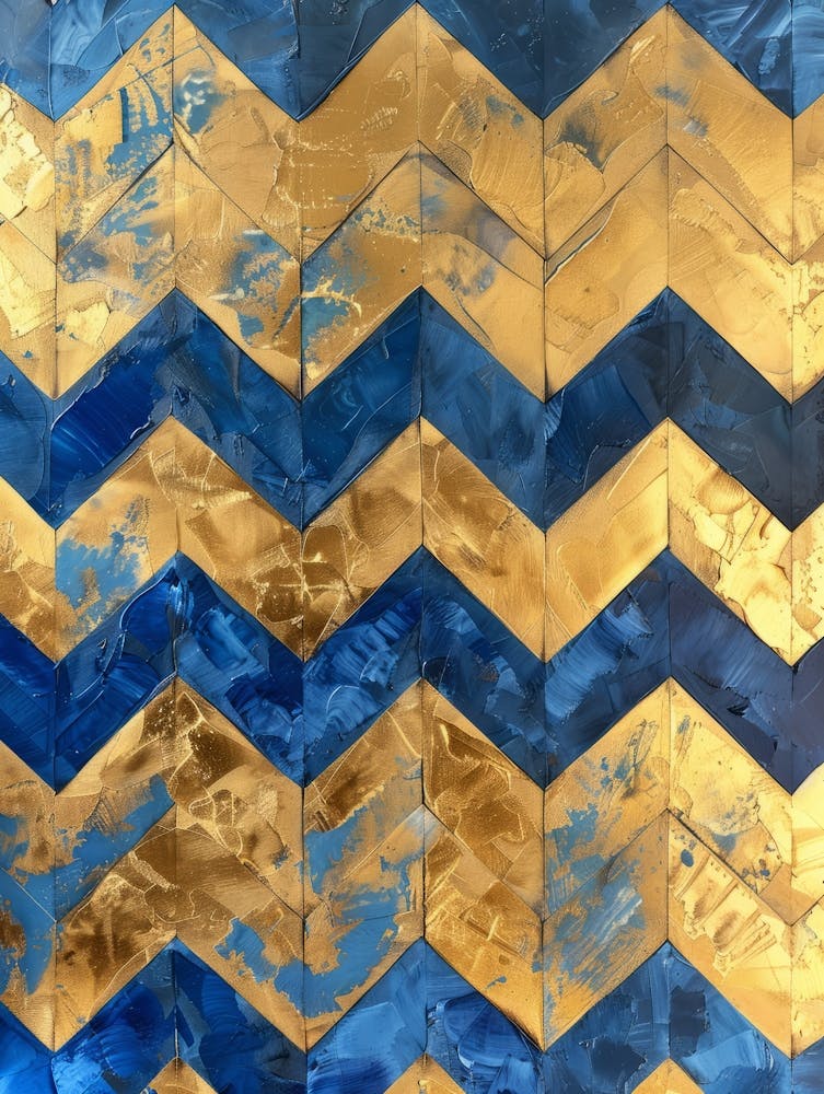 Gold And Blue Chevrons