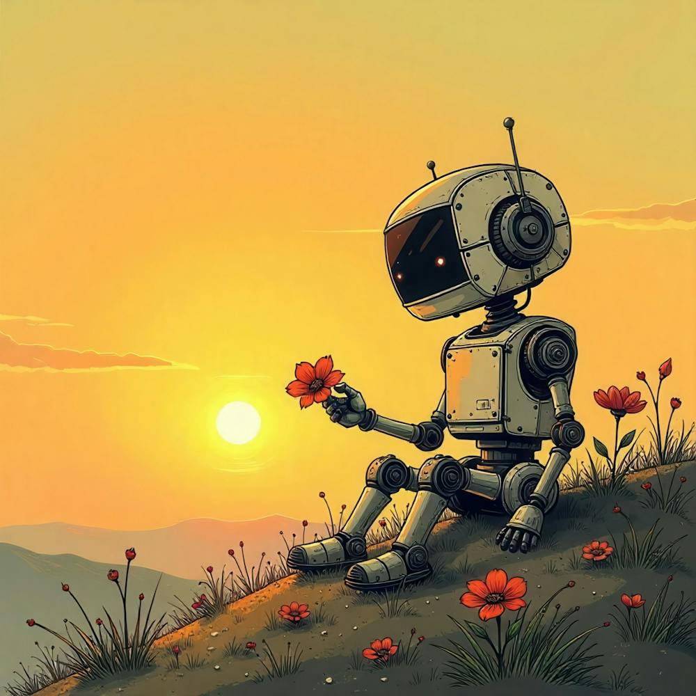 Robot With Flowers