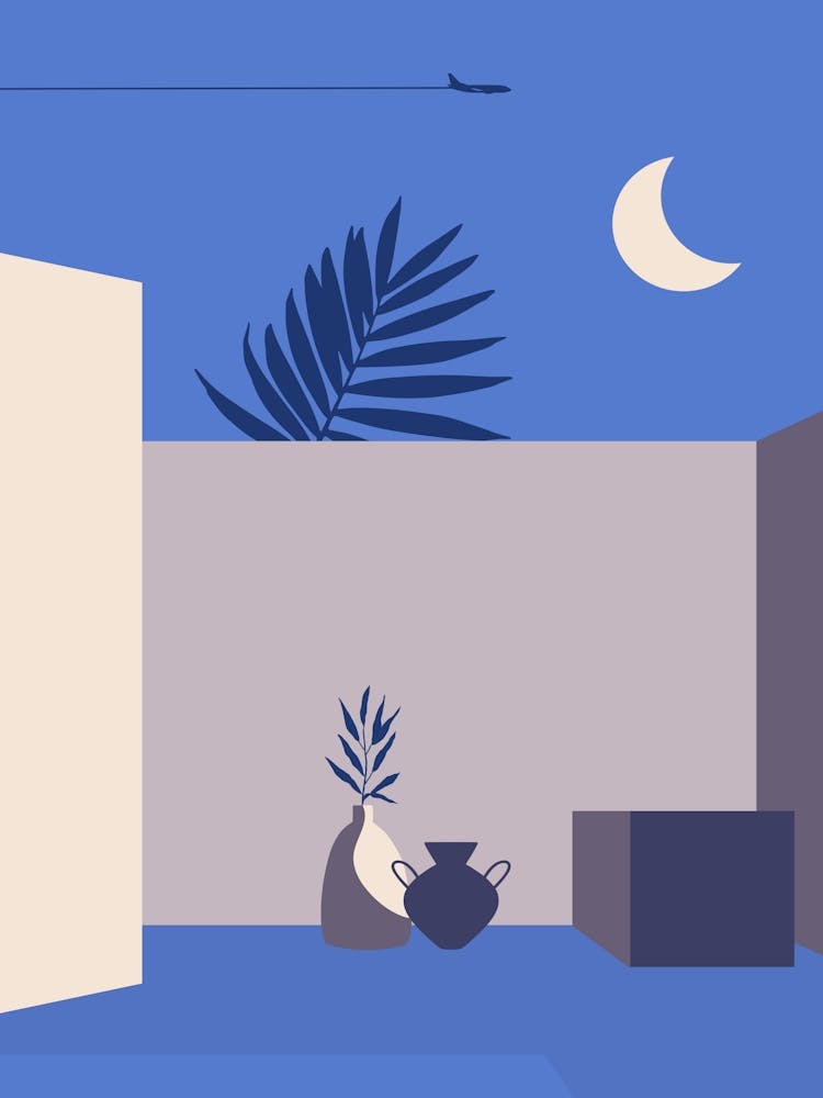 Moon And Moonlight. Boho, Boho decor: Egypt, Morocco night poster. Moon