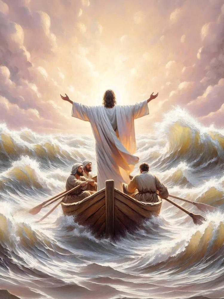 Calm The Storm, Christian Art, Peace Be Still Art, Bible Verse Wall Art, Parable Art, Jesus Art, Lds Art, Christian Painting, Jesus Prints
