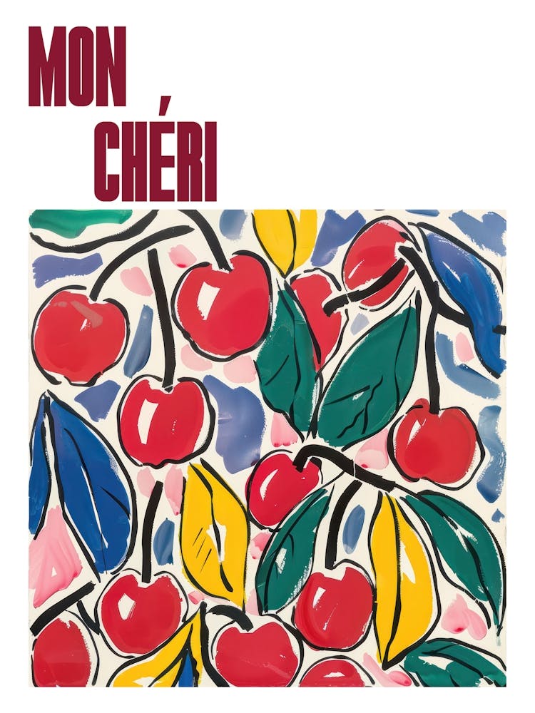 Mon Cheri Poster Cherry Painting Matisse Style 13
