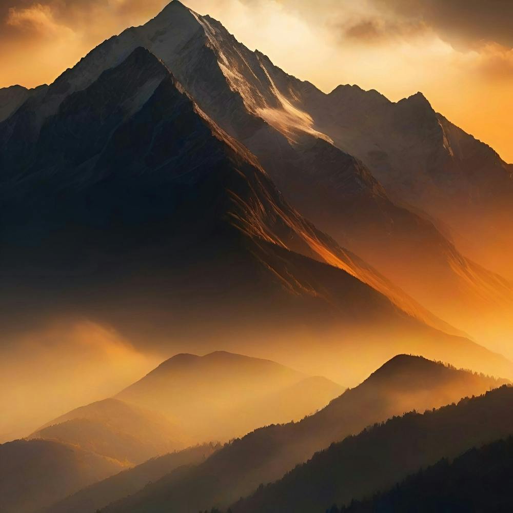 Sunrise In The Mountains 1