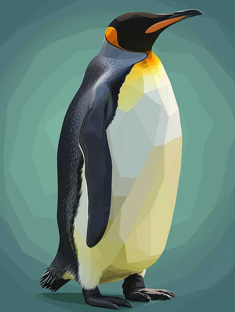 Emperor Penguin Petermann Island Minimalist Illustration 4