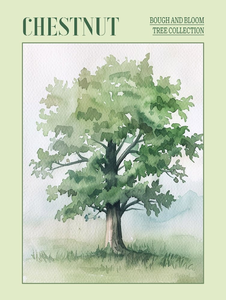 Chestnut Tree Atmospheric Watercolour Painting 6 Poster