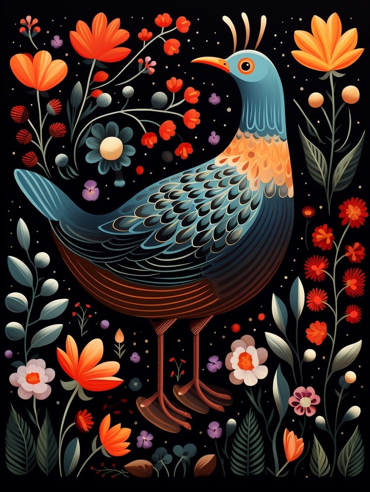 Folk Bird Illustration Grey Plover 2