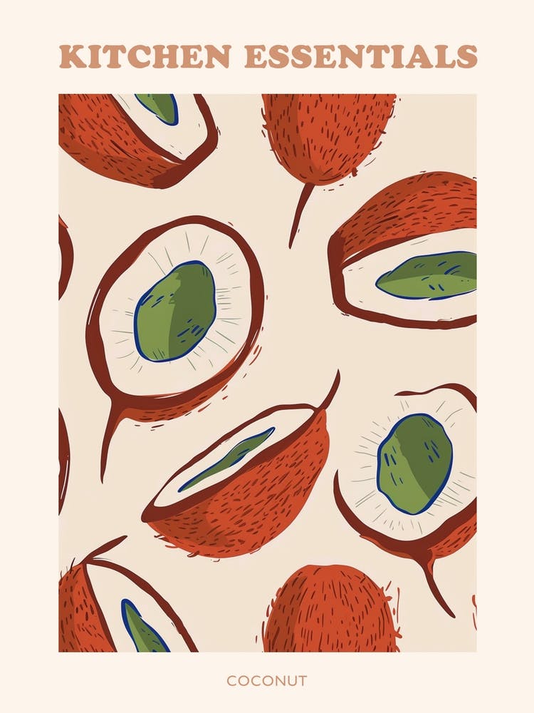 Coconut Pattern Illustration Poster 2