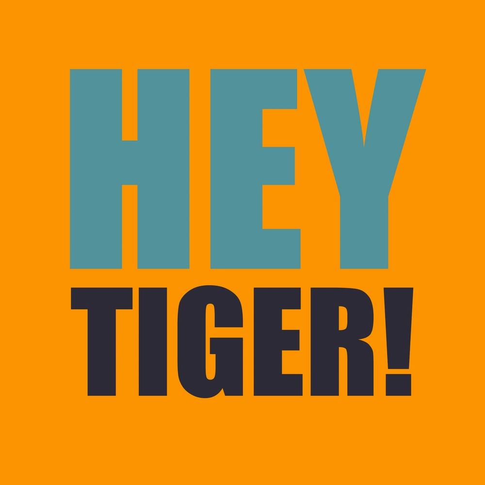 Hey Tiger Orange And Blue Square