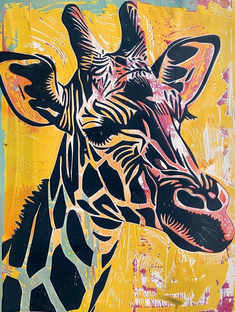 Zoo Austin Texas Colourful Blockprint 1
