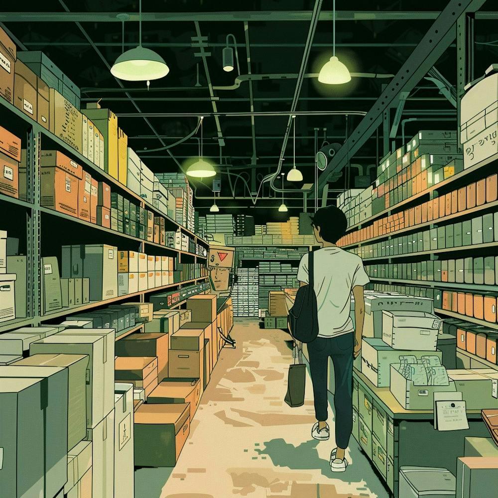 Man Walking Through A Store