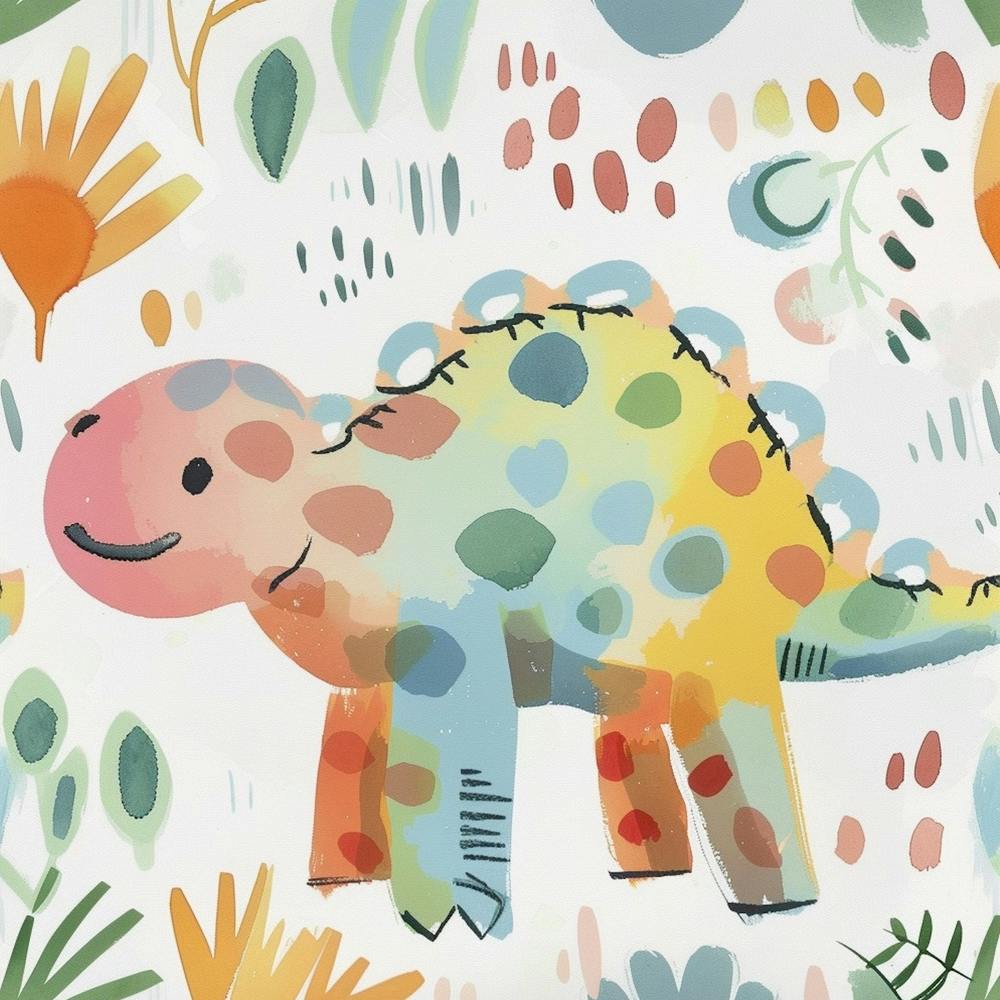 Süßer Ankylosaurus-Dinosaurier in gedämpften Pastelltönen 3