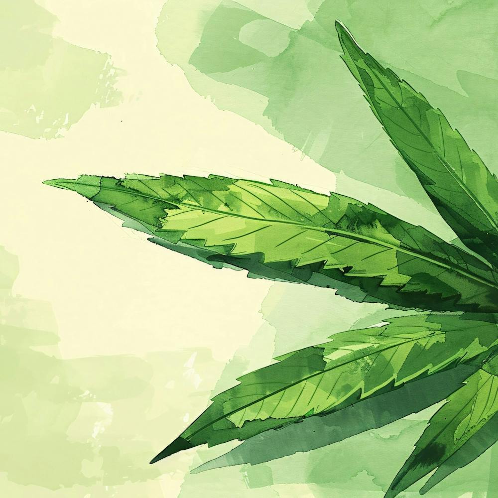 Watercolor Marijuana Leaf