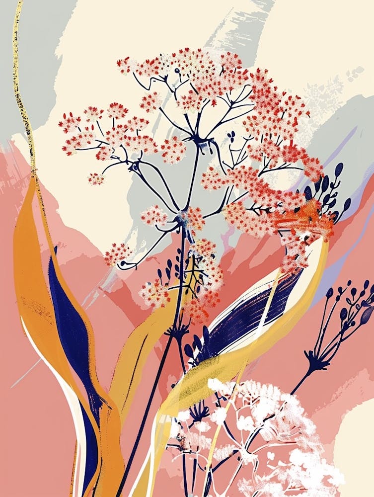 Colourful Flower Illustration Babys Breath 1